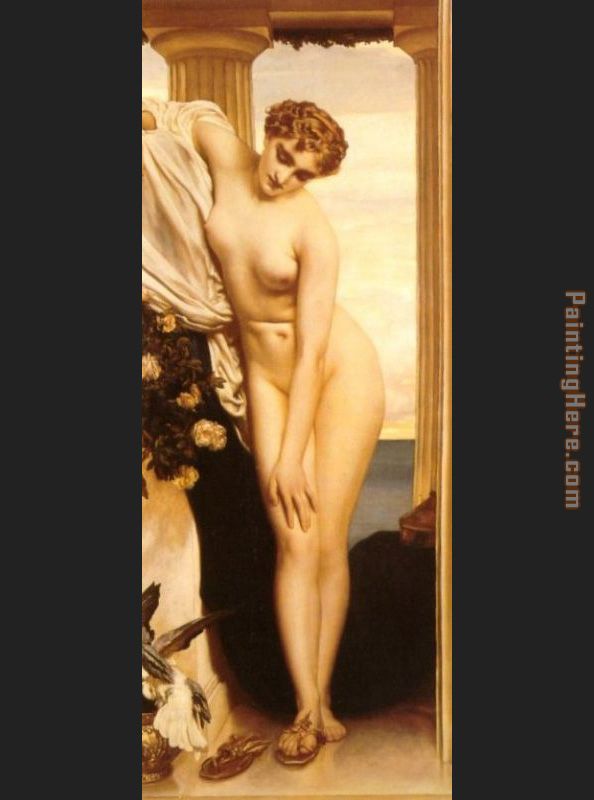 Venus Disrobing for the Bath painting - Lord Frederick Leighton Venus Disrobing for the Bath art painting